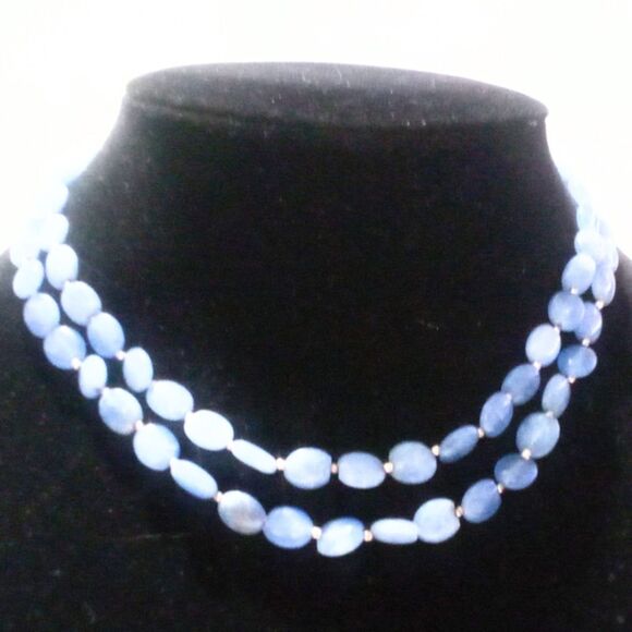 Blue Lace Agate Multi Strand Beaded Necklace - Picture 1 of 6